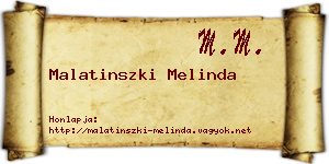 Malatinszki Melinda névjegykártya