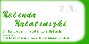 melinda malatinszki business card